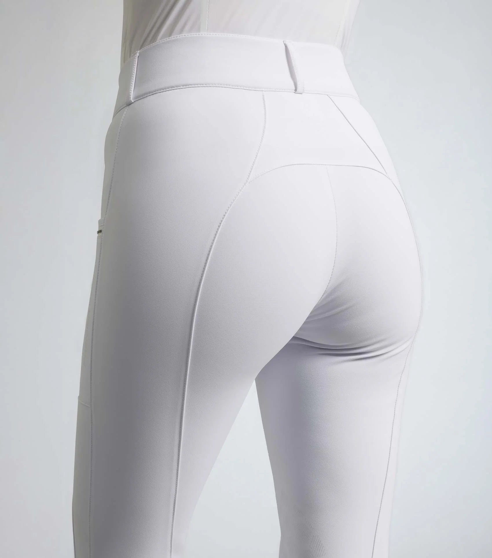 Premier Equine Ofena Women's White Gel Knee Competition Riding Breeches - Equiflair