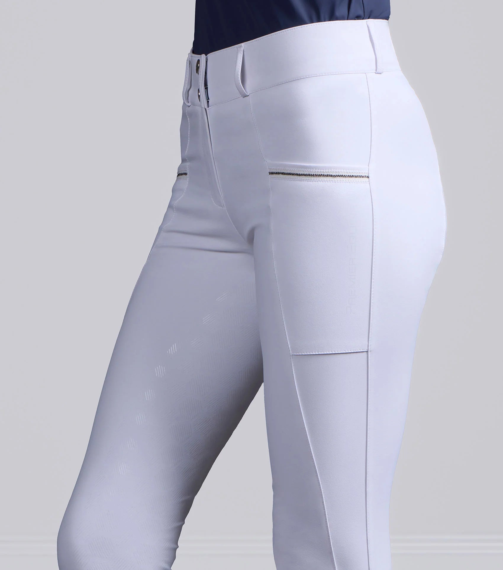 White Equestrian Riding Breeches | Premier Equine Ofena Full Seat Competition Breeches | Women's Horse Riding Pants