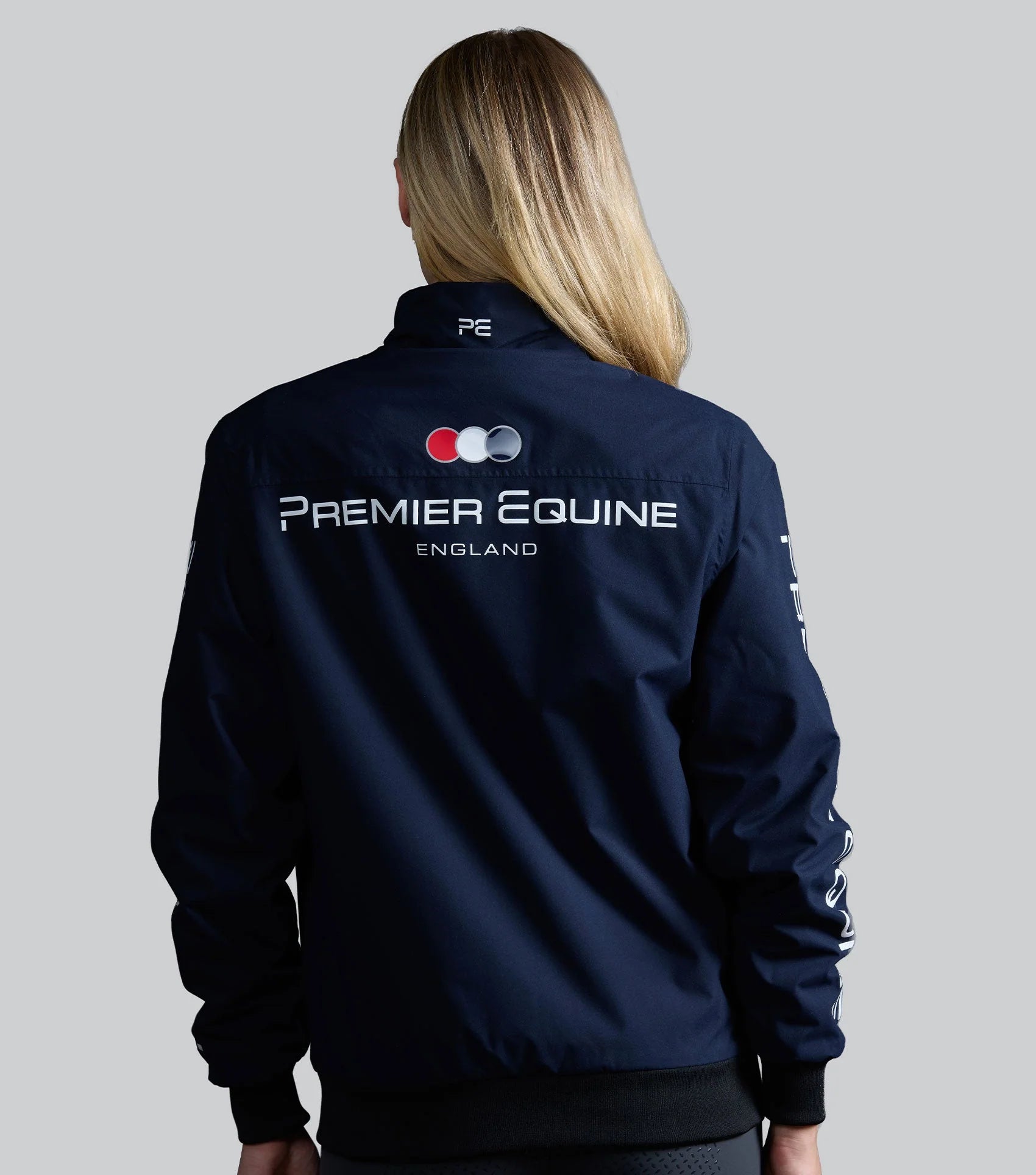 Premier Equine Omnia Women's Waterproof Riding Jacket Navy - Rear View