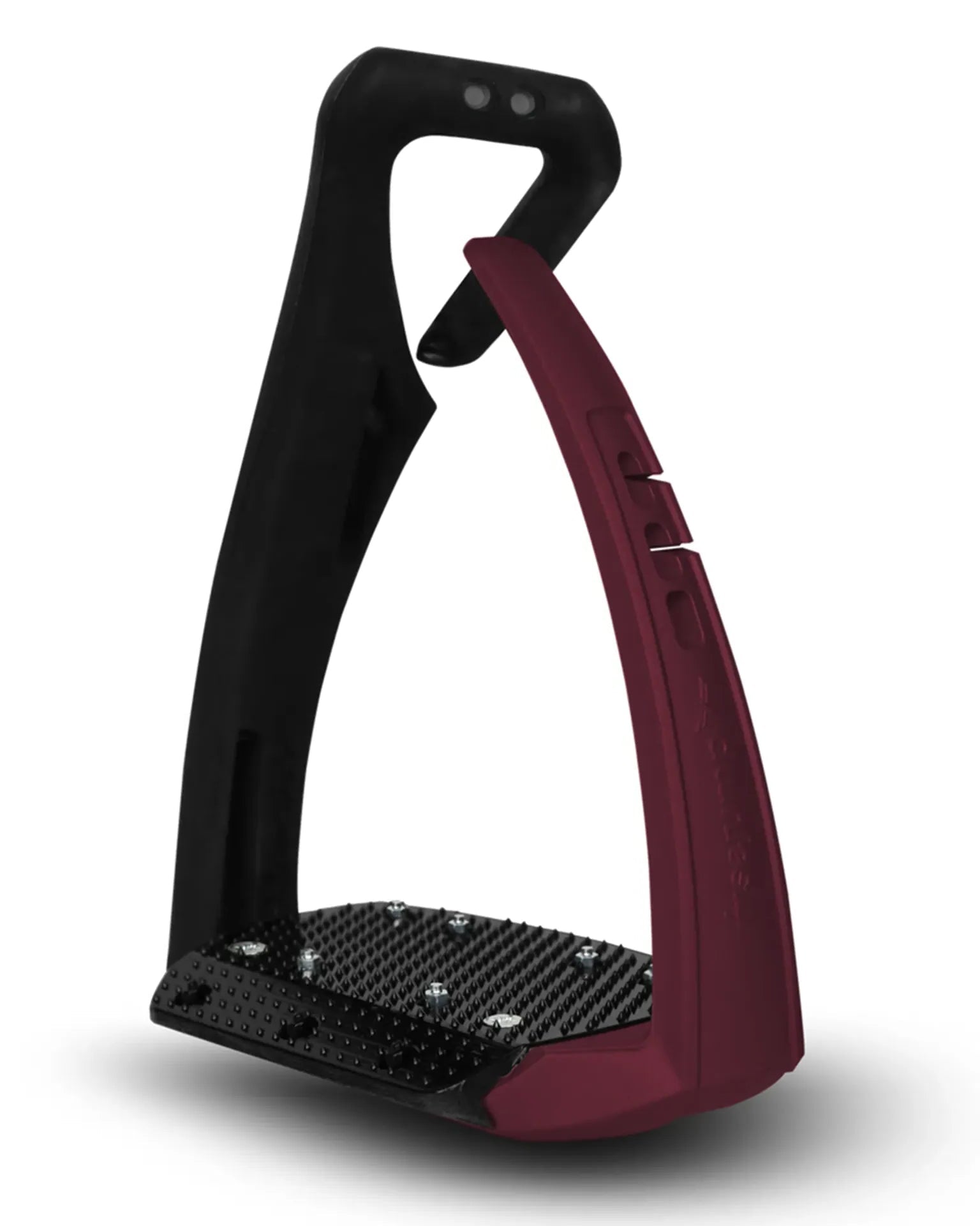 Freejump Soft Up Pro Plus Stirrups: Black/Bordeaux Equestrian Horse Riding Safety Stirrups