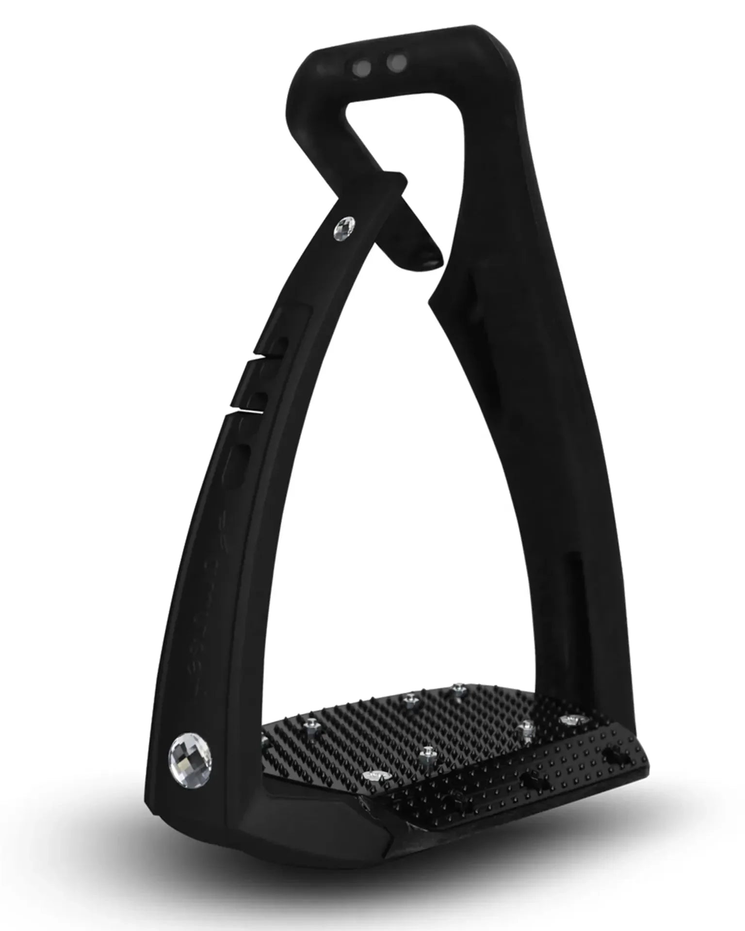 FREEJUMP SOFT UP PRO+ Crystal Stirrups - Matte Black Horse Riding Safety Stirrup with Crystals | Equiflair