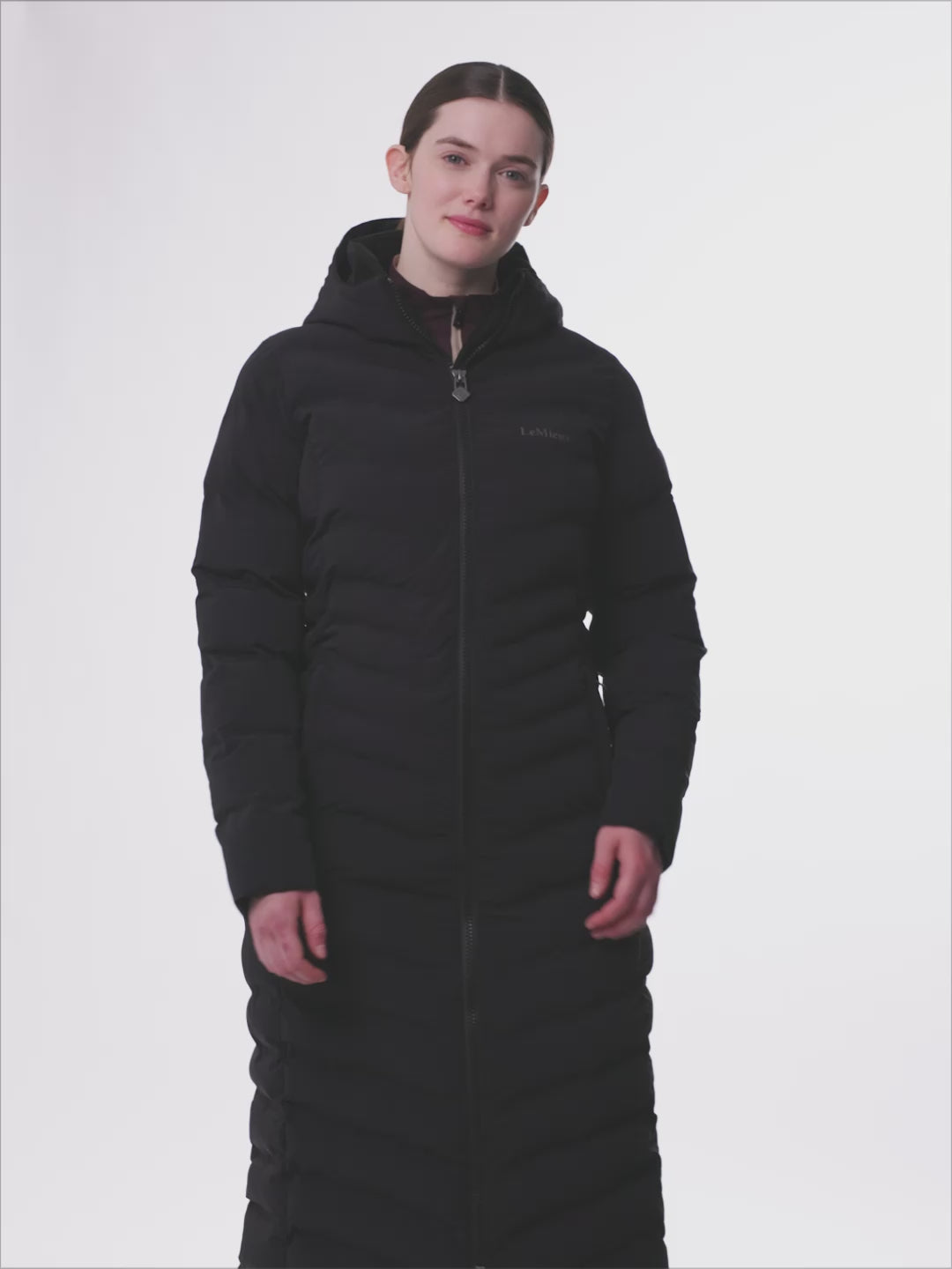 LeMieux Hayley Water Resistant Longline Puffer Coat Black