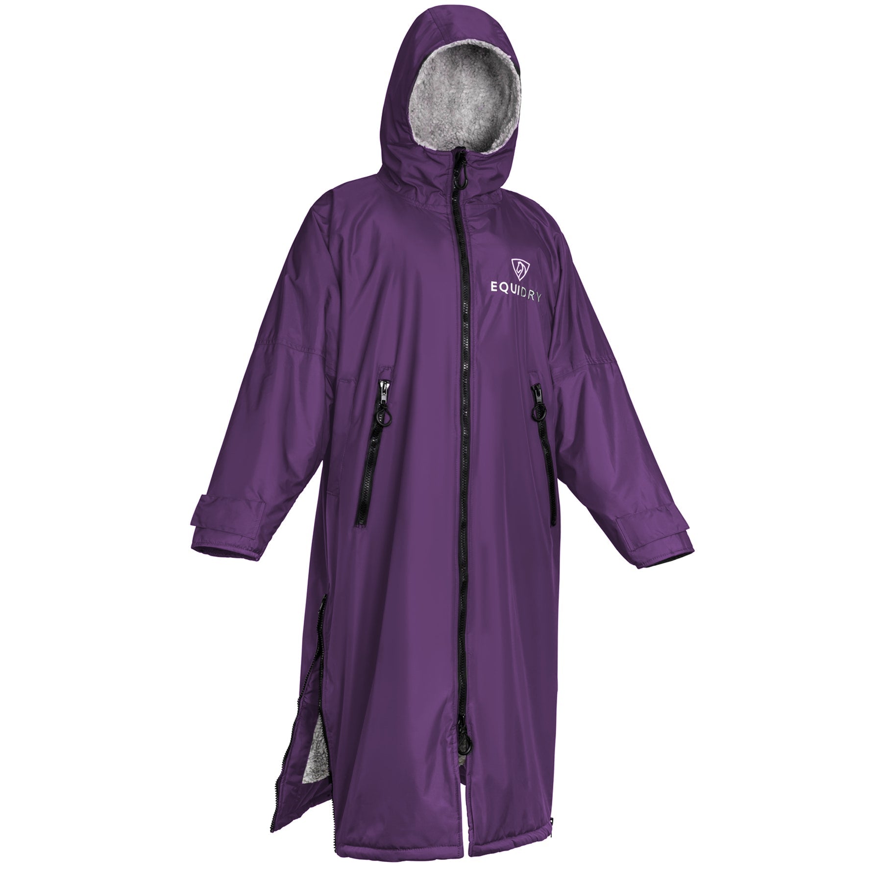 EQUIDRY waterproof horse riding raincoat All Rounder Original thick fleece Women's purple
