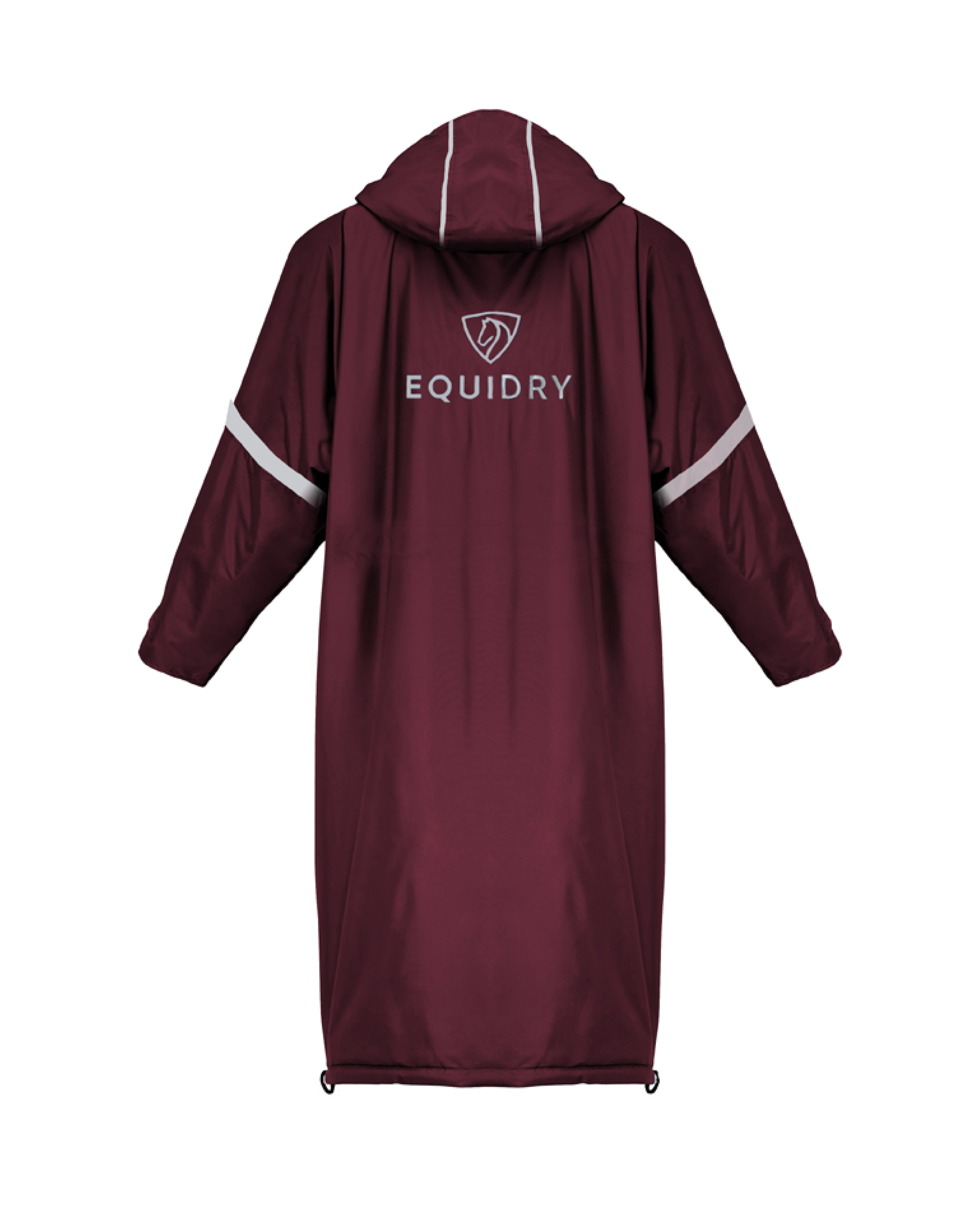 EQUIDRY waterproof horse riding raincoat thin fleece reflective plum back