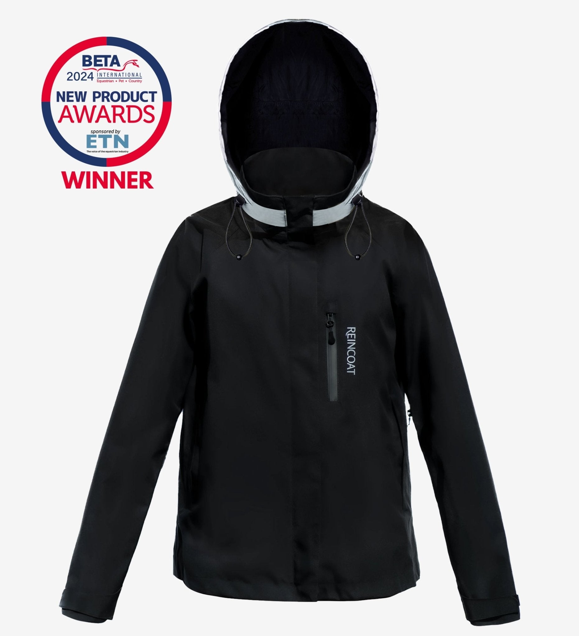 Reincoat Air Black Waterproof Riding Jacket - Equestrian Outerwear - Small