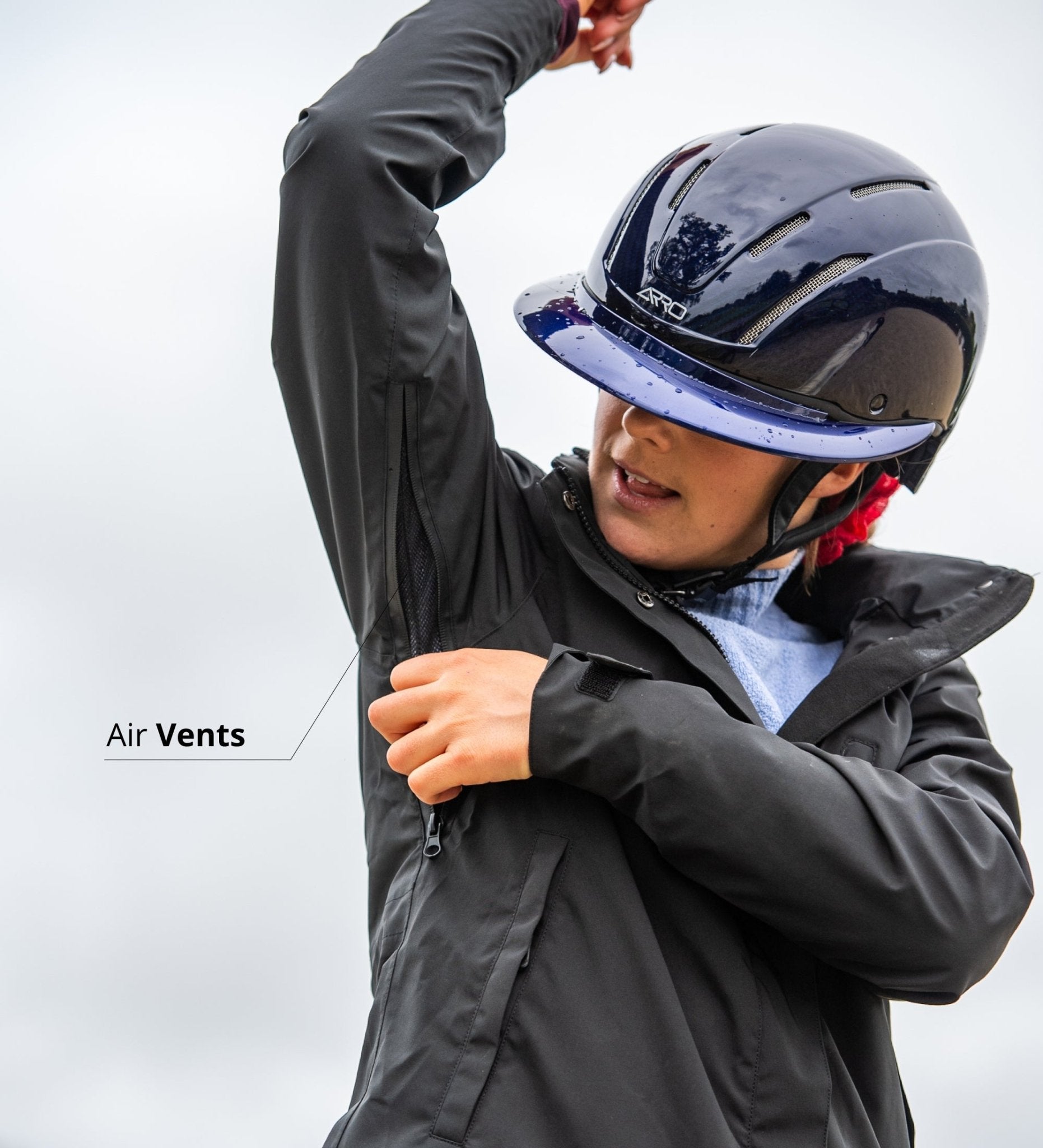 Reincoat Air Adult Waterproof Riding Jacket with Air Vents - Equestrian Raincoat Equiflair - Large