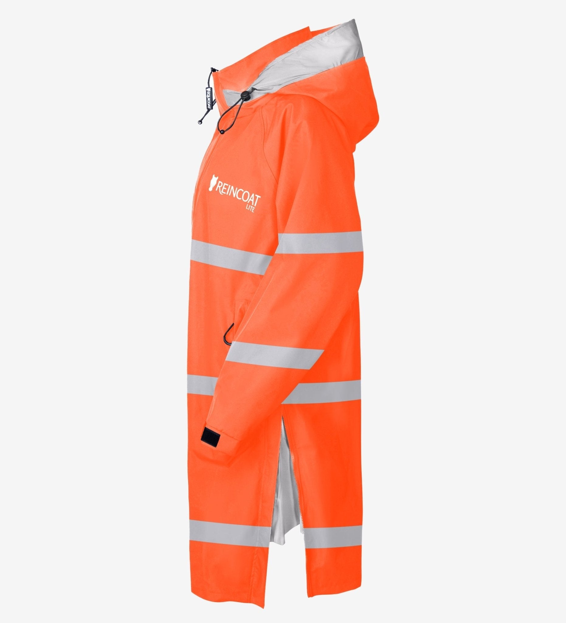 REINCOAT LITE Kids Hi-Vis Orange Raincoat. Waterproof reflective safety jacket for children.