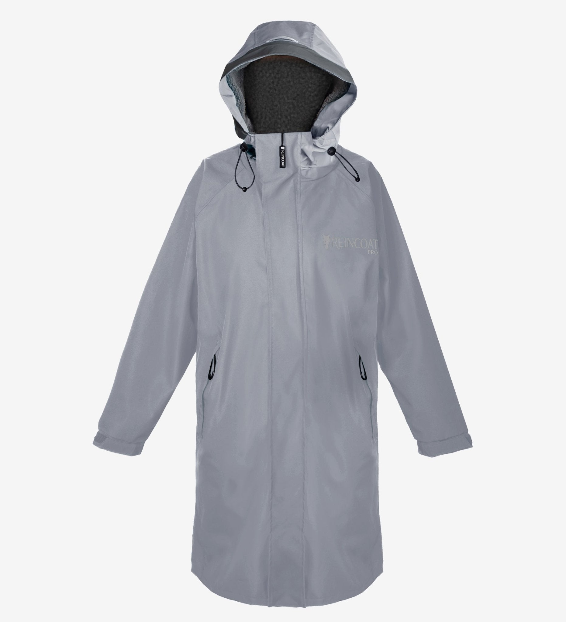 REINCOAT PRO ADULT - GREY: Waterproof Fleece-Lined Raincoat Jacket by Equiflair