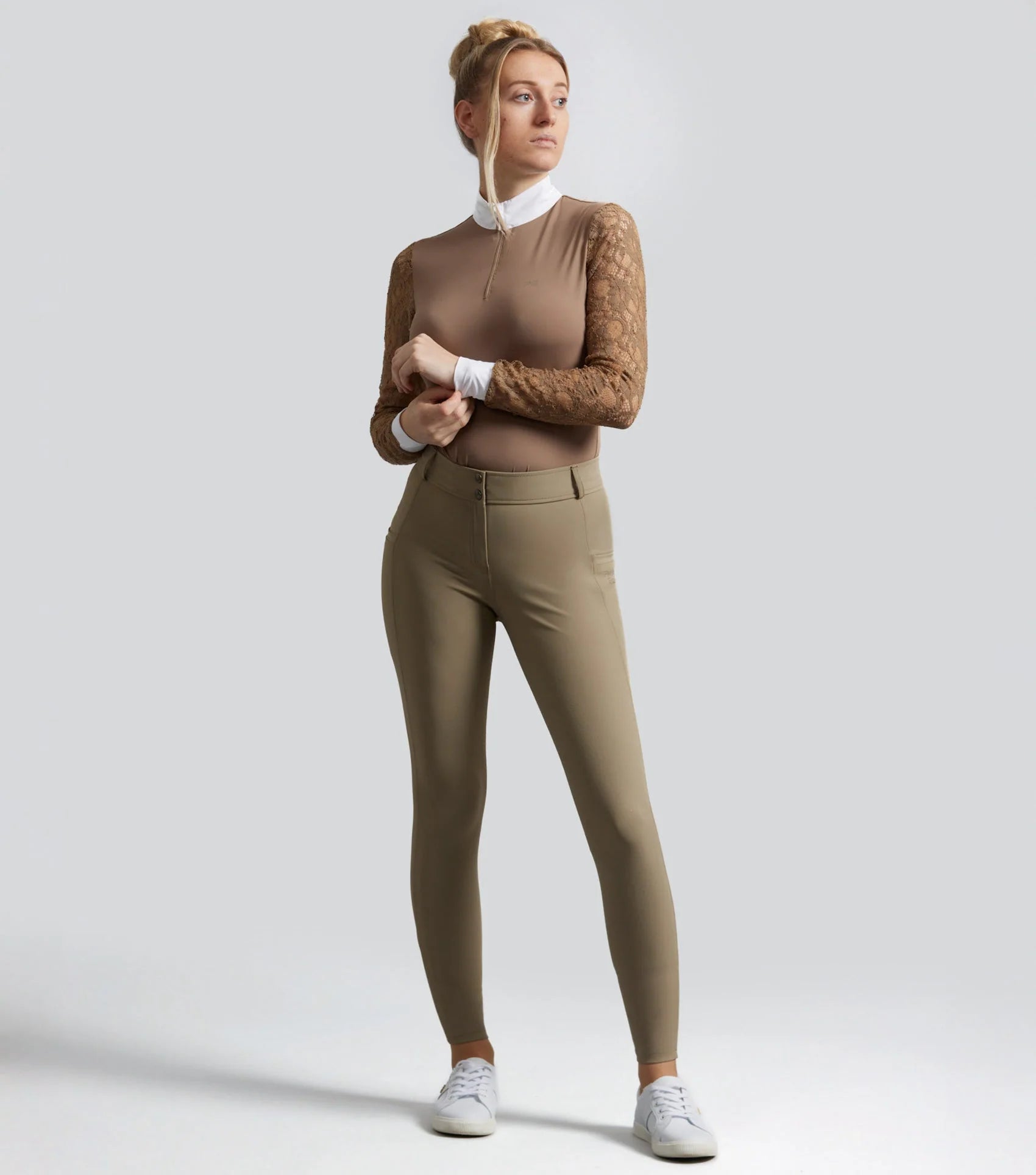 Equiflair PREMIER EQUINE Timberwolf Riding Breeches, Full Seat Equestrian Pants, Women's Horse Riding Apparel