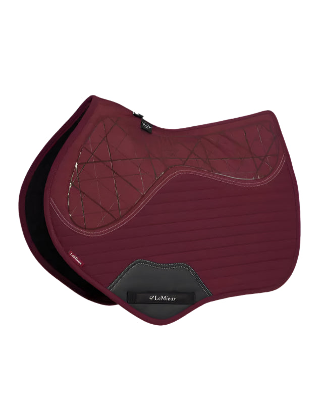 LEMIEUX Soft Shell Anti-Slip Close Contact Saddle Pad - Burgundy. Horse Riding Equestrian Gear.