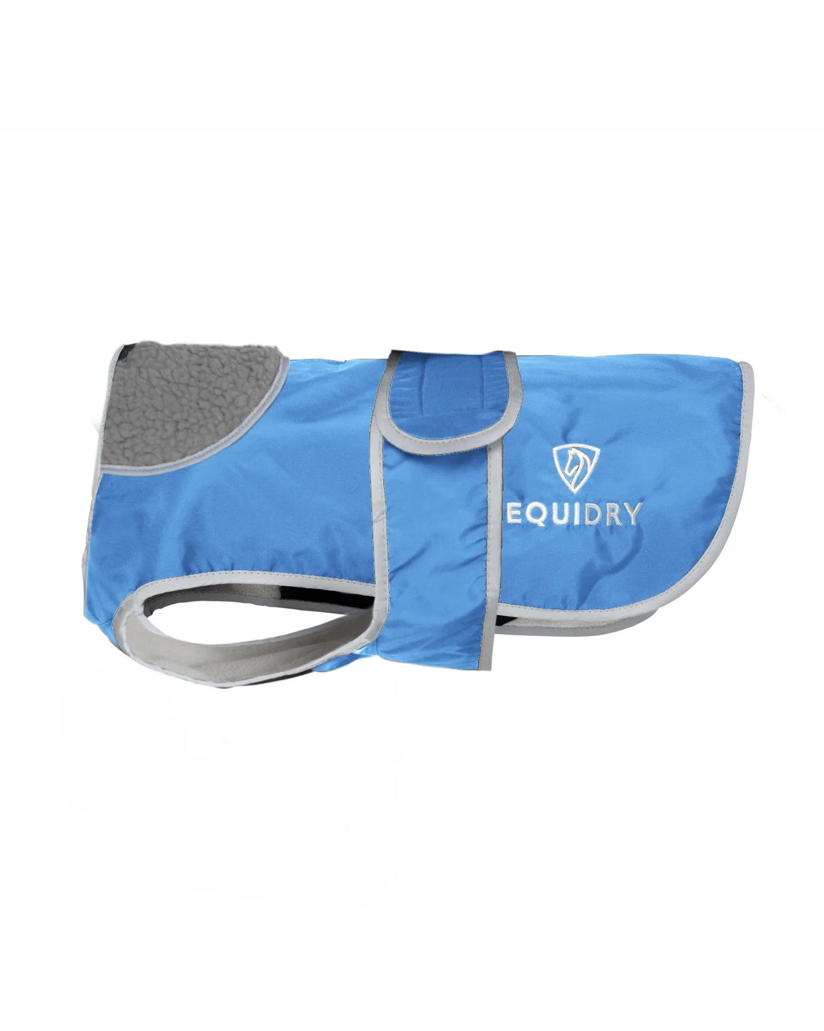 EQUIDRY Waterproof Dog Coat Sky Blue: Fleece Lined, Reflective, Harness Access - Keep Your Dog Warm & Dry!