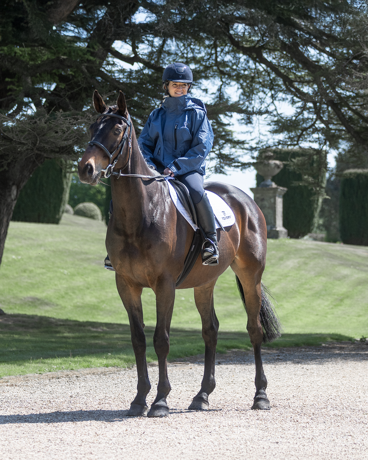 EQUIDRY Shortie Mac Women's Mesh Lining Steel Blue