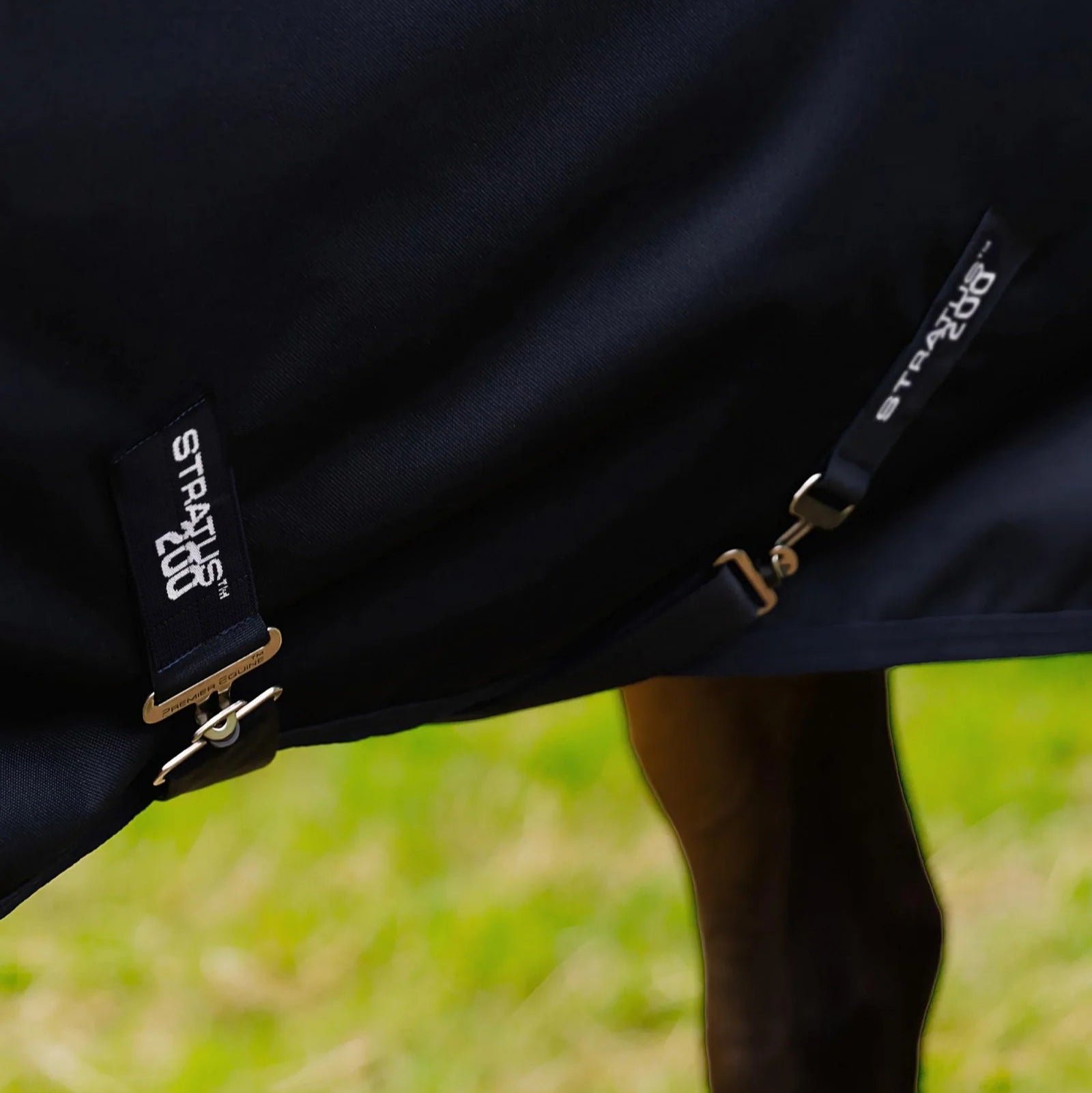 Premier Equine Stratus 200g Horse Turnout Rug with Neck Cover - Navy Waterproof Horse Blanket