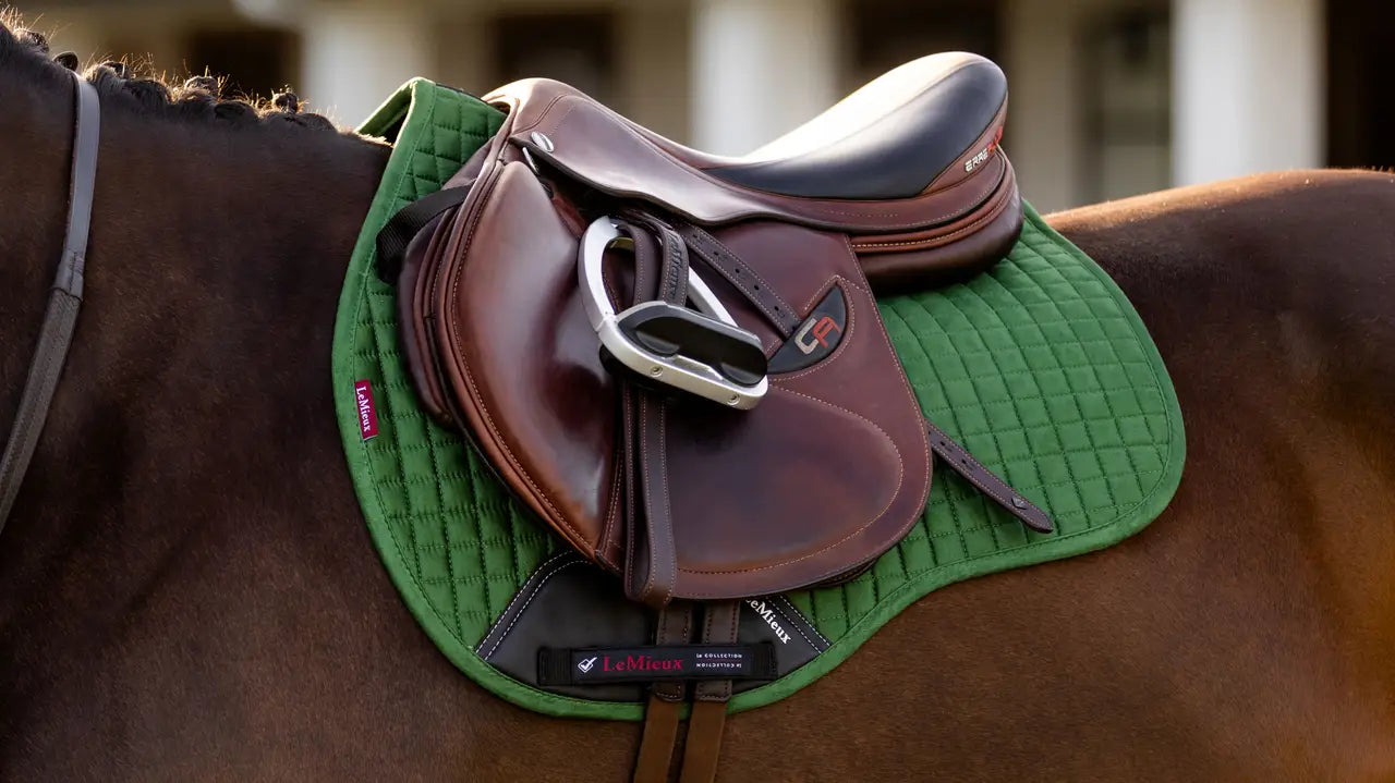 LEMIEUX Suede GP Square Hunter Green Saddle Pad | Equiflair - Horse Riding Essential