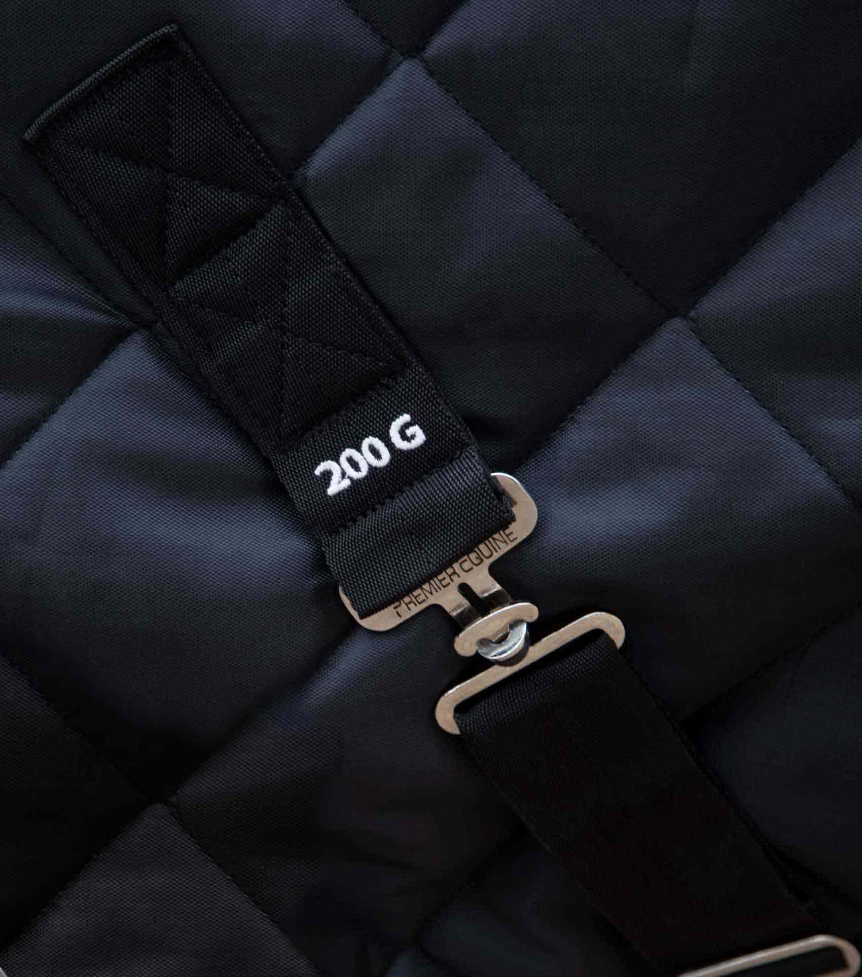 Premier Equine Tuscan Stable Rug 200g Black - Quilted Medium Weight Horse Blanket