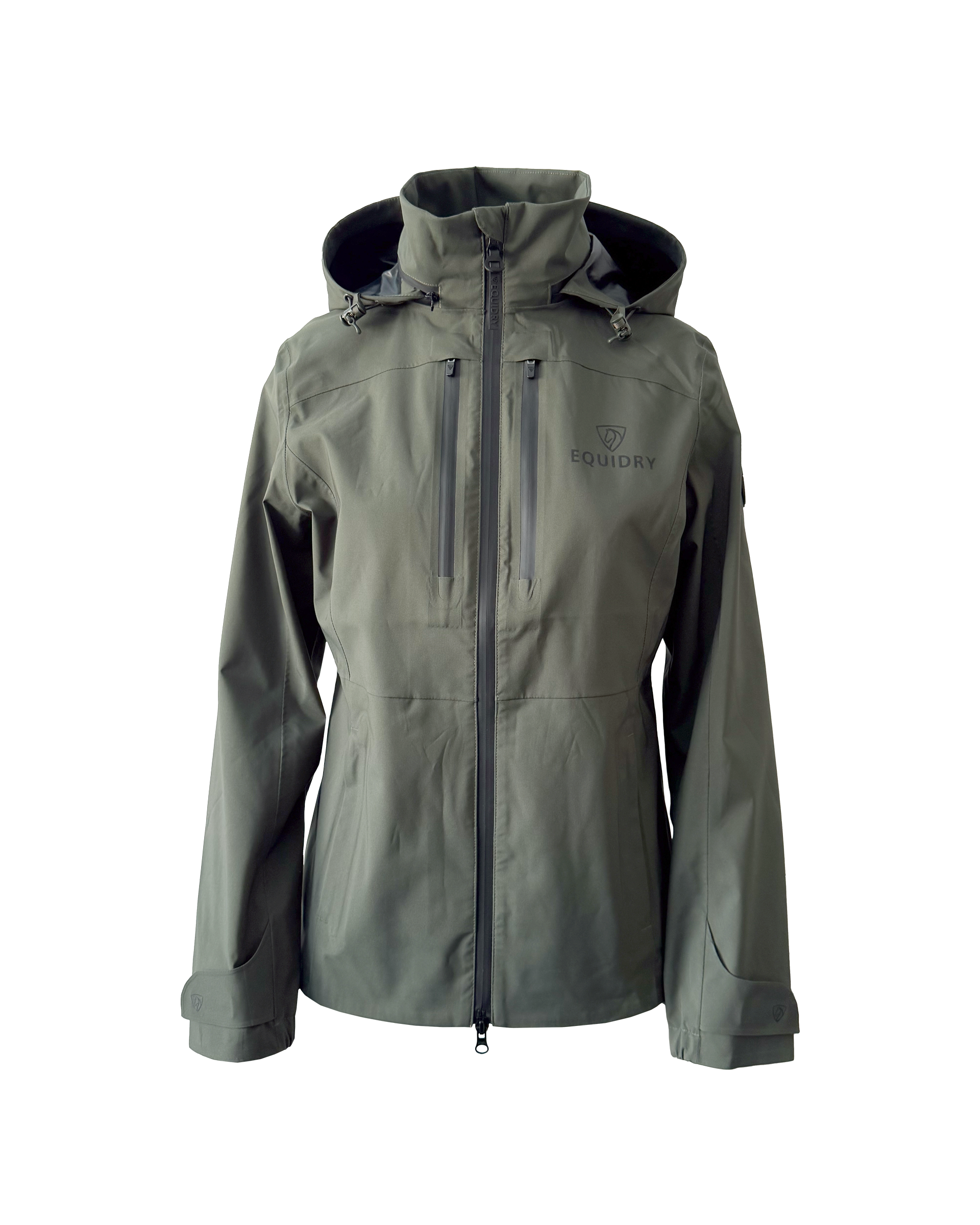 EQUIDRY Varsha Waterproof Riding Jacket Girl's Black Forest Green