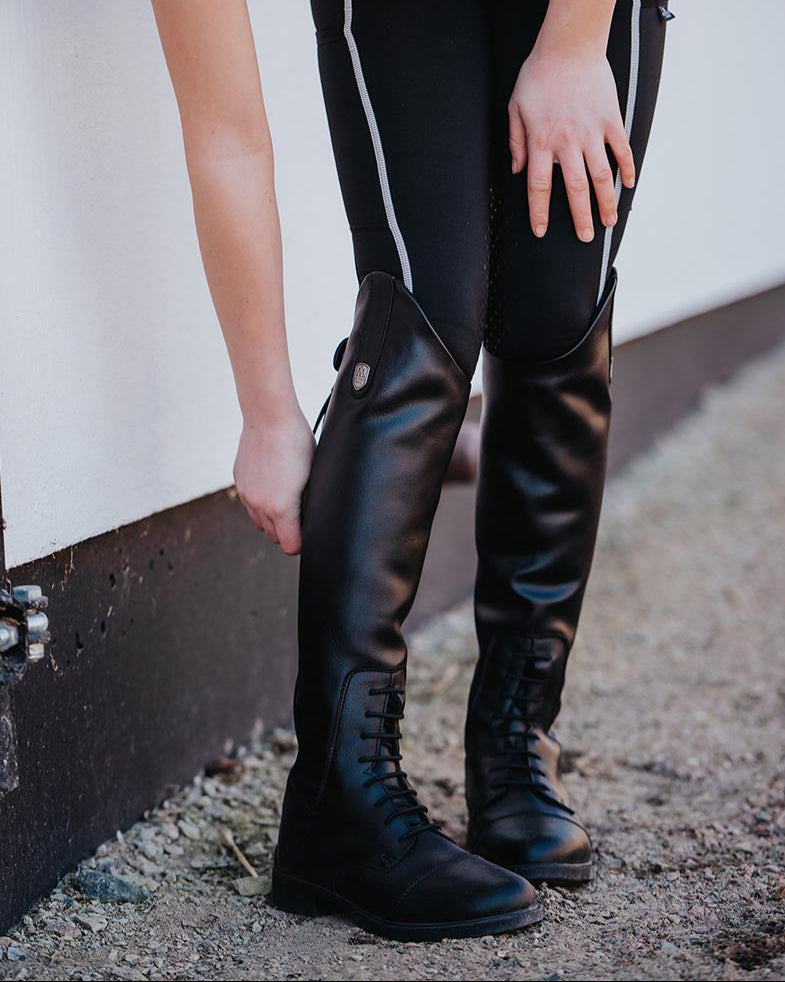 Black Riding Boots: Mountain Horse Veganza Young Boot - Vegan Leather