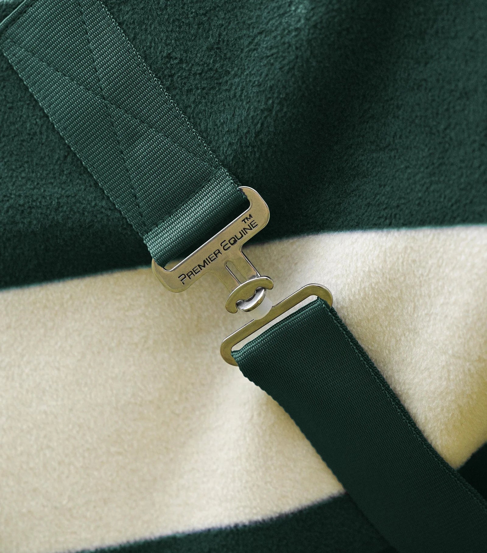 Premier Equine Vellus Horse Fleece Rug Green and White - Comfortable Horse Blanket