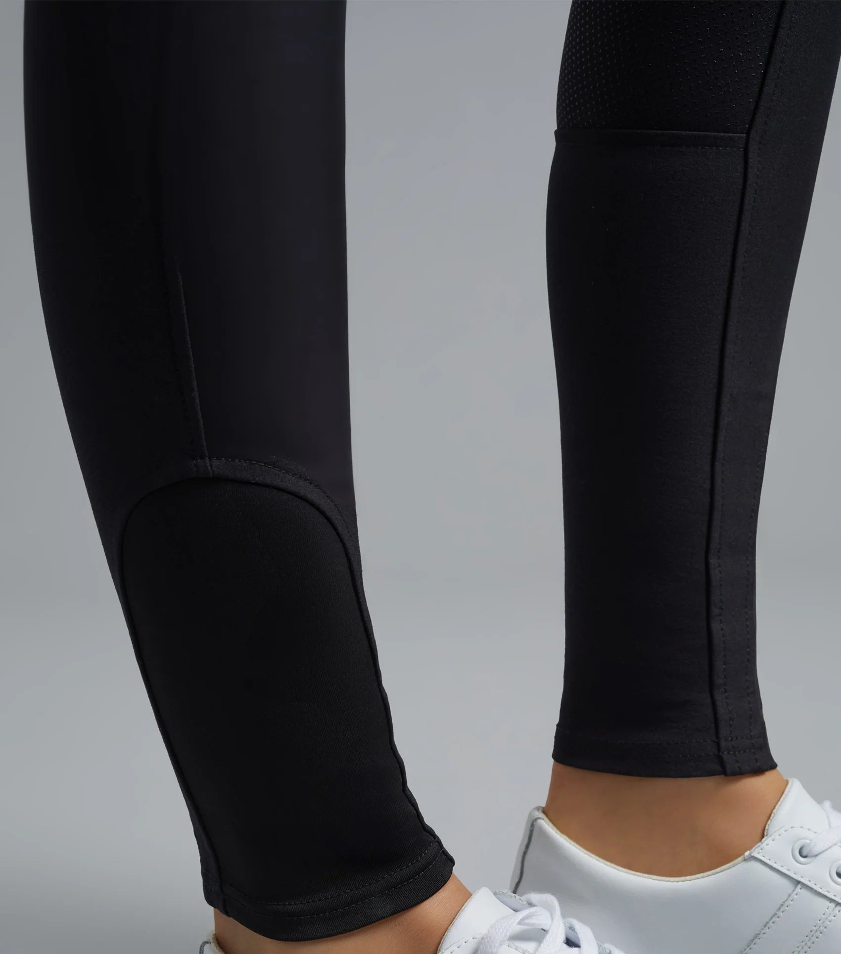 Premier Equine Virtue Ladies Black Full Seat Gel Riding Breeches with White Sneakers