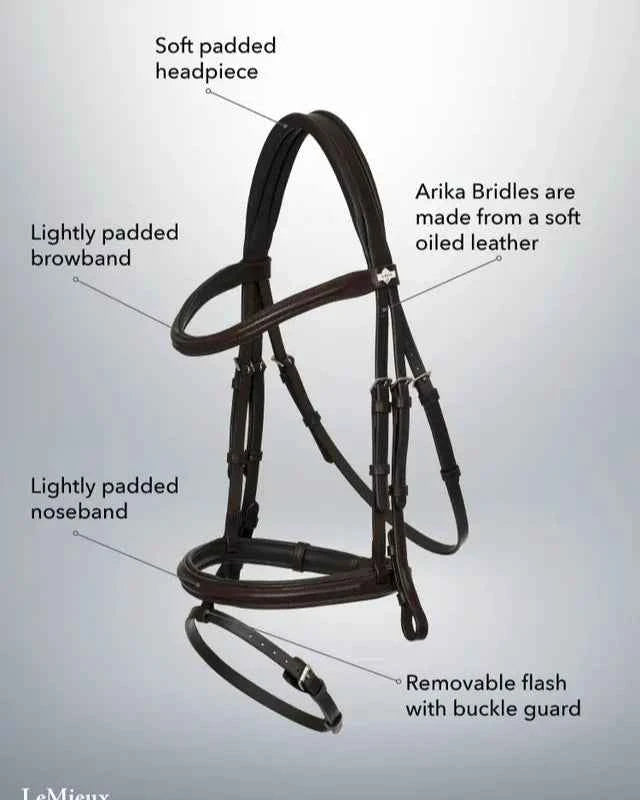 LeMieux Arika Flash Bridle Brown/Silver