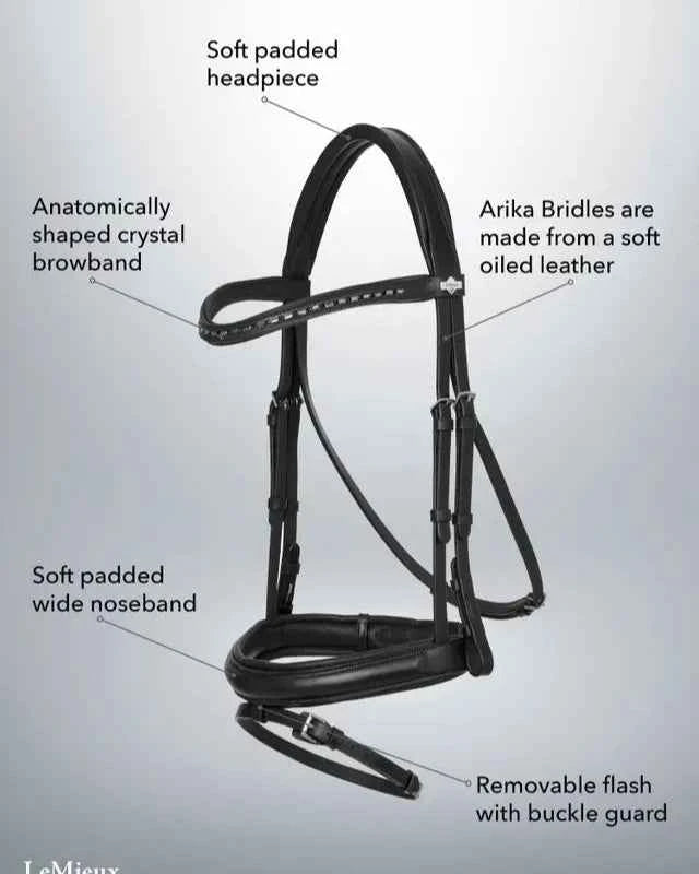 LeMieux Arika Dressage Bridle Black/Silver