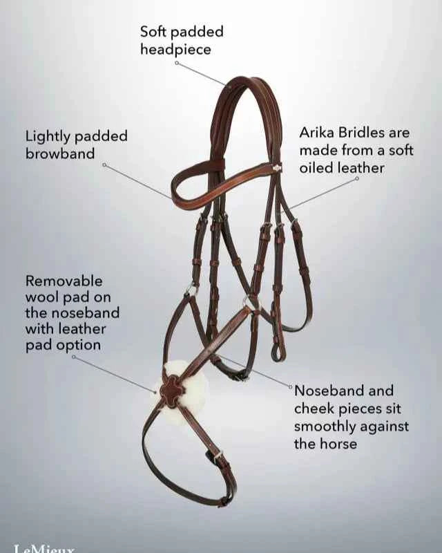 LeMieux Arika Grackle Bridle Havana/Silver