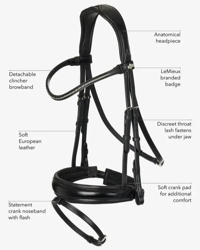 LeMieux Kudos Classic Dressage Bridle Black