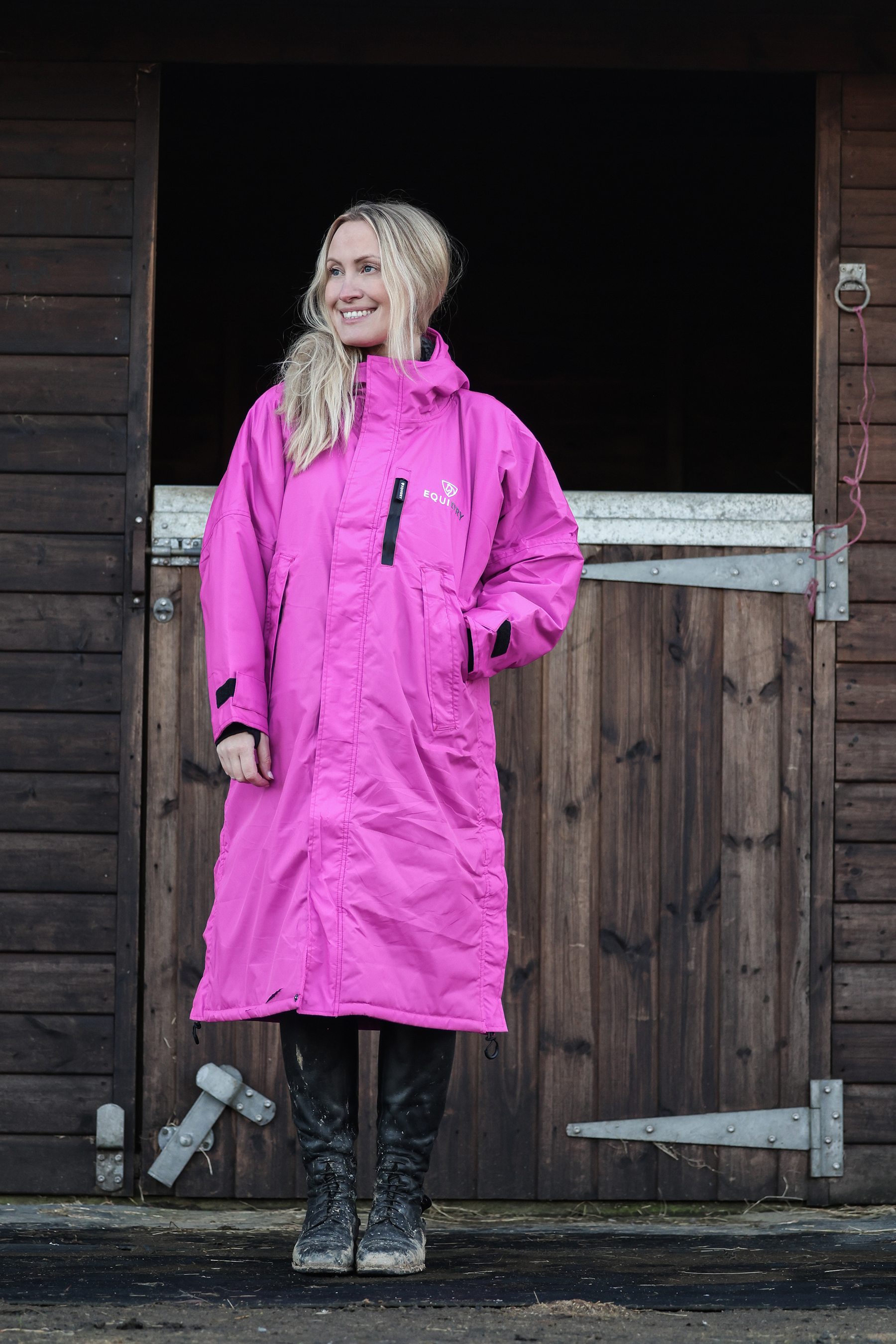 EQUIDRY Evolution Fuchsia Pink Fleece Lined Waterproof Horse Riding Coat for Women - Equiflair