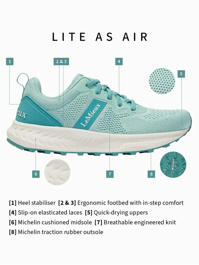 LeMieux Youth Trax-Lite Aqua Trainer: Lightweight, Breathable Equestrian Shoe with Michelin Sole