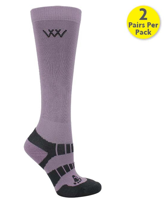 Woof Wear Young Rider Pro Socks - Lilac Grey Riding Socks. Performance Socks For Young Riders.
