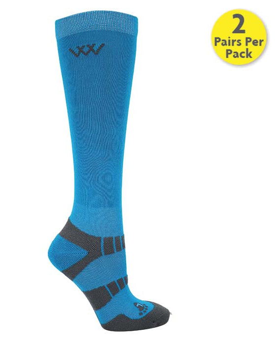 WOOF WEAR YOUNG RIDER PRO SOCK - TURQUOISE GREY Riding Socks, Equiflair Store, Performance Riding Gear