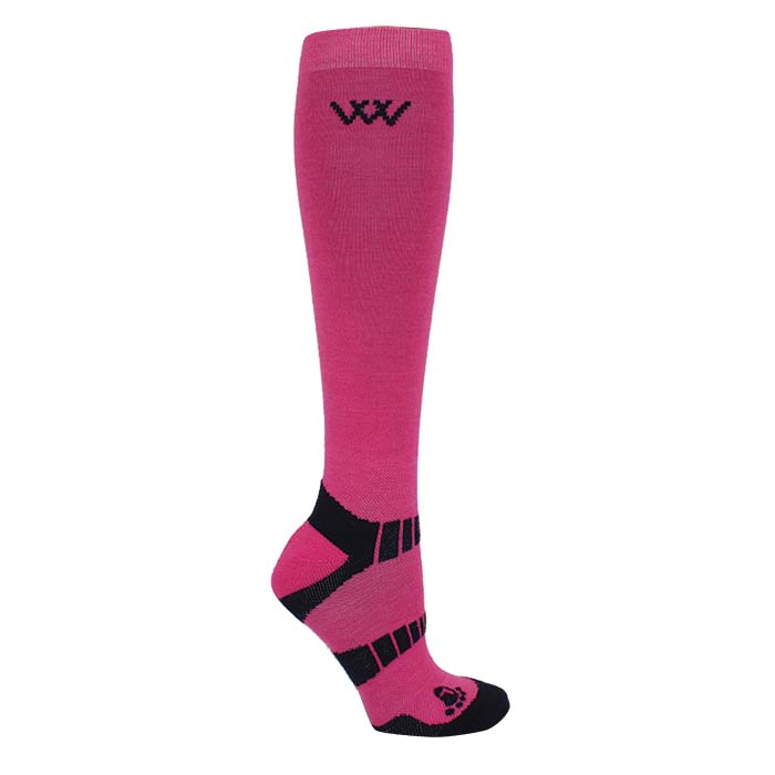 Woof Wear Winter Riding Sock Pink: Thermal Wool Socks for Horse Riding. Warm & Comfortable for Winter.
