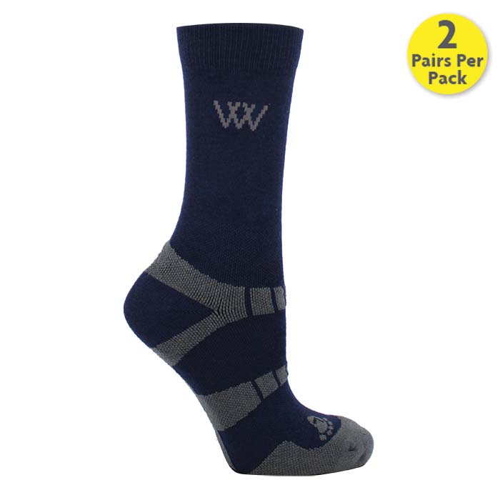 WOOF WEAR Short Bamboo Waffle Socks - Navy Grey - Equiflair - Pack of 2 - Performance Socks