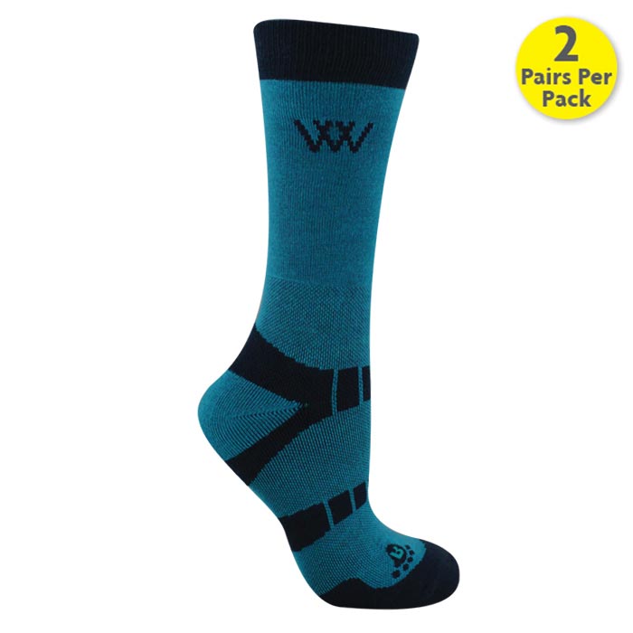 WOOF WEAR Bamboo Waffle Socks - Ocean/Navy - 2 Pairs Per Pack - Performance Riding Socks from Equiflair