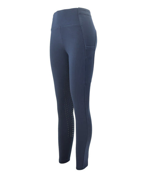 Woof Wear Winter Riding Tights - Full Seat Navy. Women's equestrian leggings. Warm, water-resistant riding apparel. Equiflair