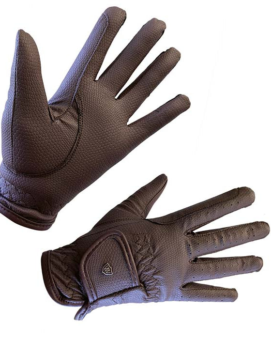Woof Wear Competition Gloves Chocolate: Reptile Grip Leather Riding Gloves | Equiflair