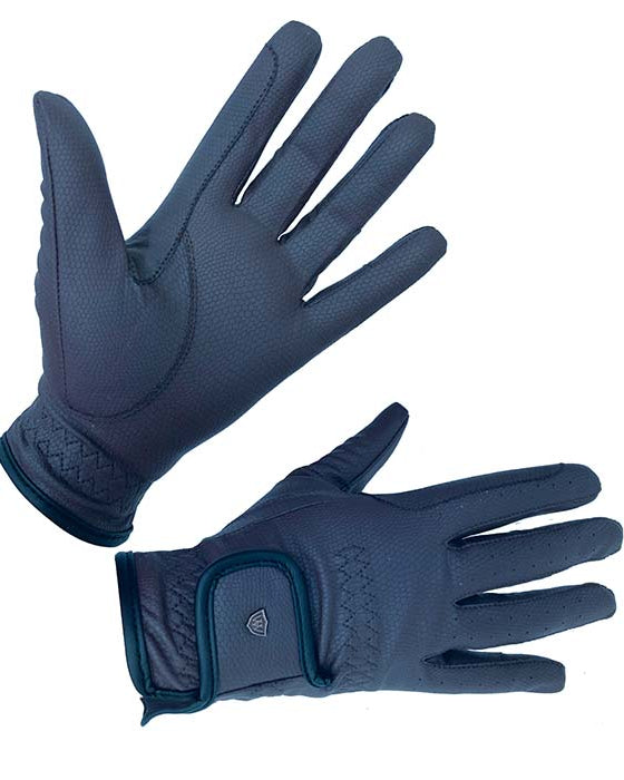 Woof Wear Navy Competition Gloves - Leather Riding Gloves for Grip & Performance | Equiflair