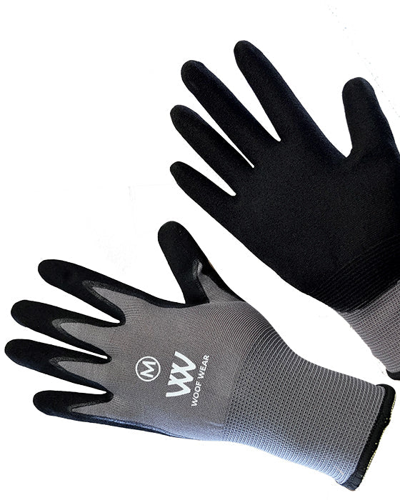 WOOF WEAR Summer Yard Glove Black Grey - Breathable & Grippy Work Gloves | Equiflair