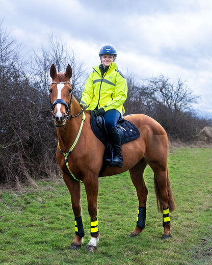 Horse Rider with Woof Wear Hi Viz LED Safety Gear: Enhanced Visibility for Safe Horse Riding, Equiflair