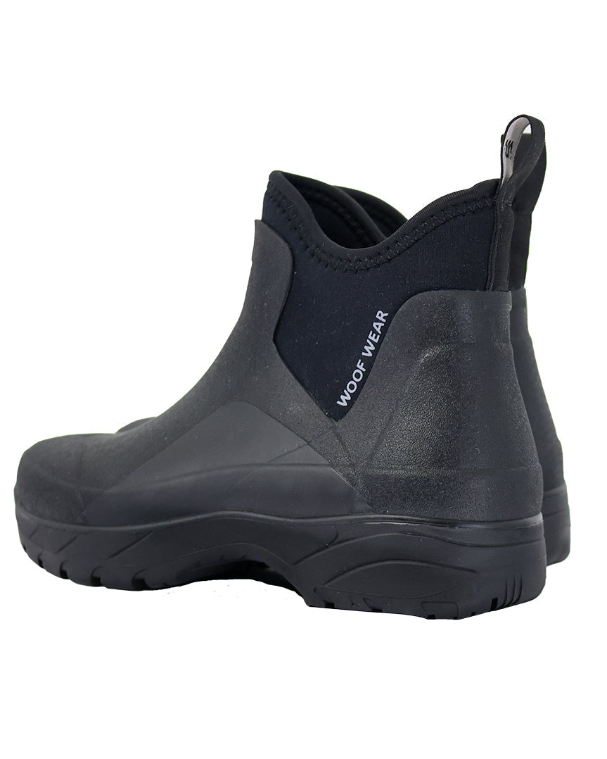 WOOF WEAR Short Work Boot Black: Durable Rubber & Neoprene Slip-On Boot for Yard Work & Outdoor Activities