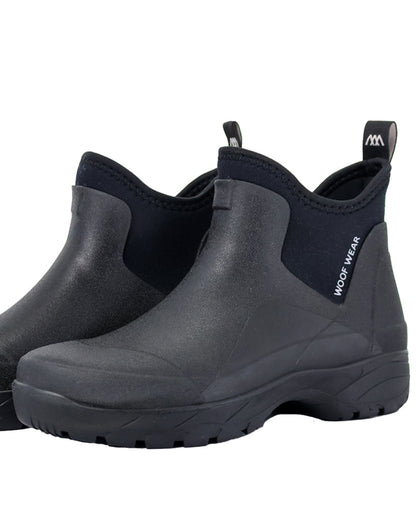 WOOF WEAR Short Black Work Boot - Rubber Equestrian Yard Boots, Comfortable & Waterproof