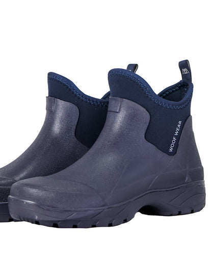 WOOF WEAR Short Navy Work Boots Equiflair: Durable Rubber & Neoprene Ankle Booties for Outdoor Work and Everyday Wear