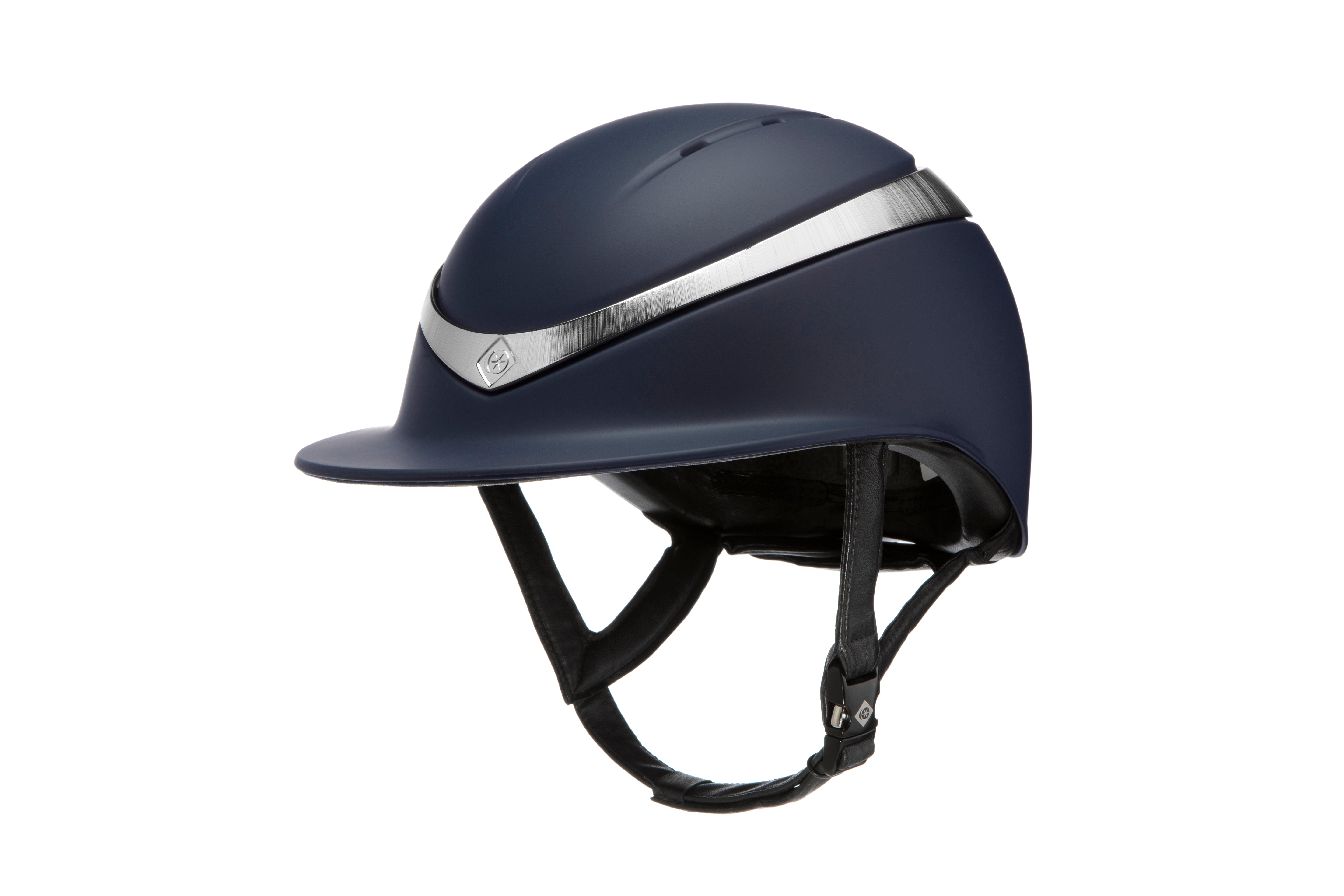 Charles Owen Halo Riding Helmet - Navy/Platinum, Wide Peak, MIPS Equestrian Helmet