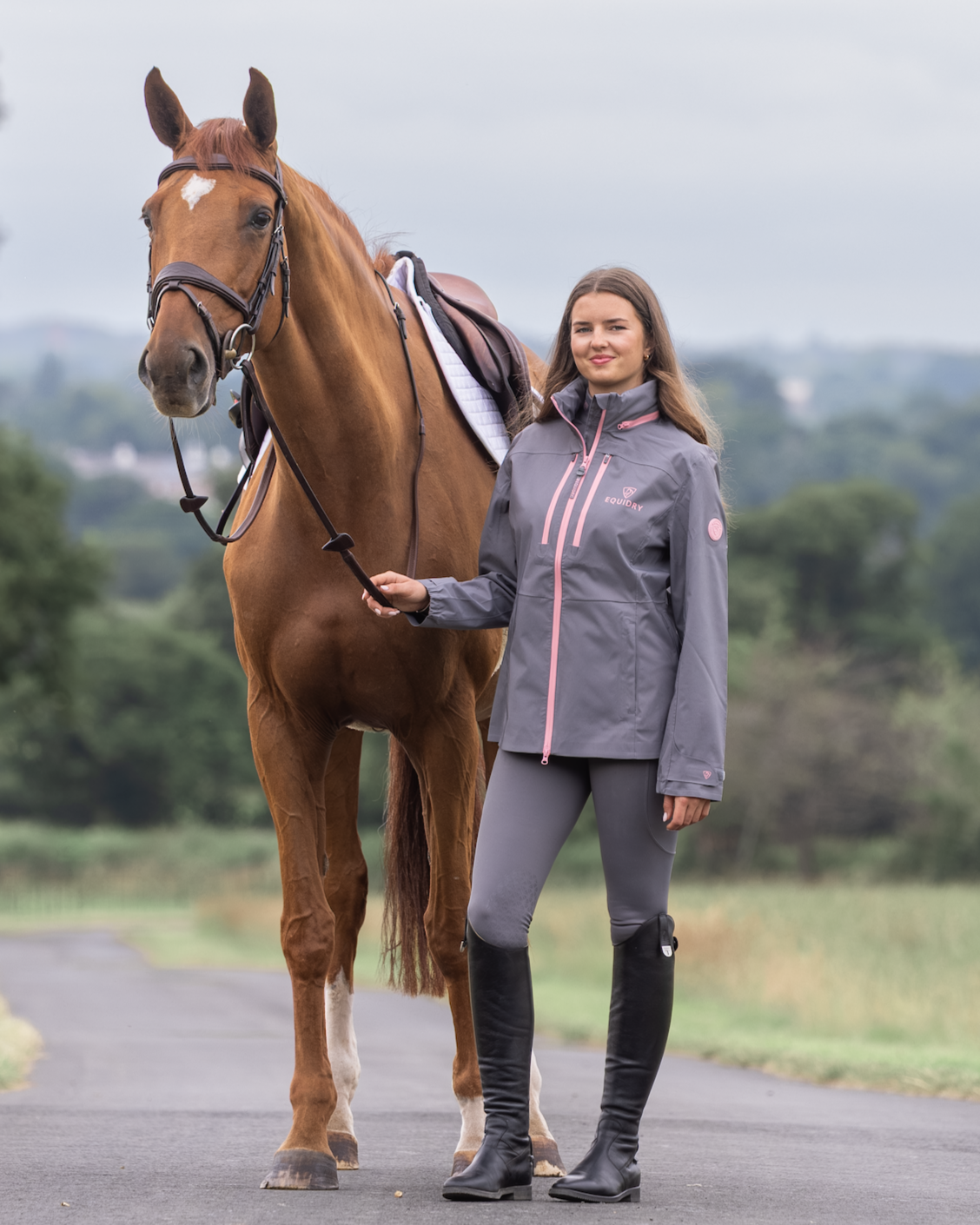 EQUIDRY Varsha Waterproof Riding Jacket Women's Grey