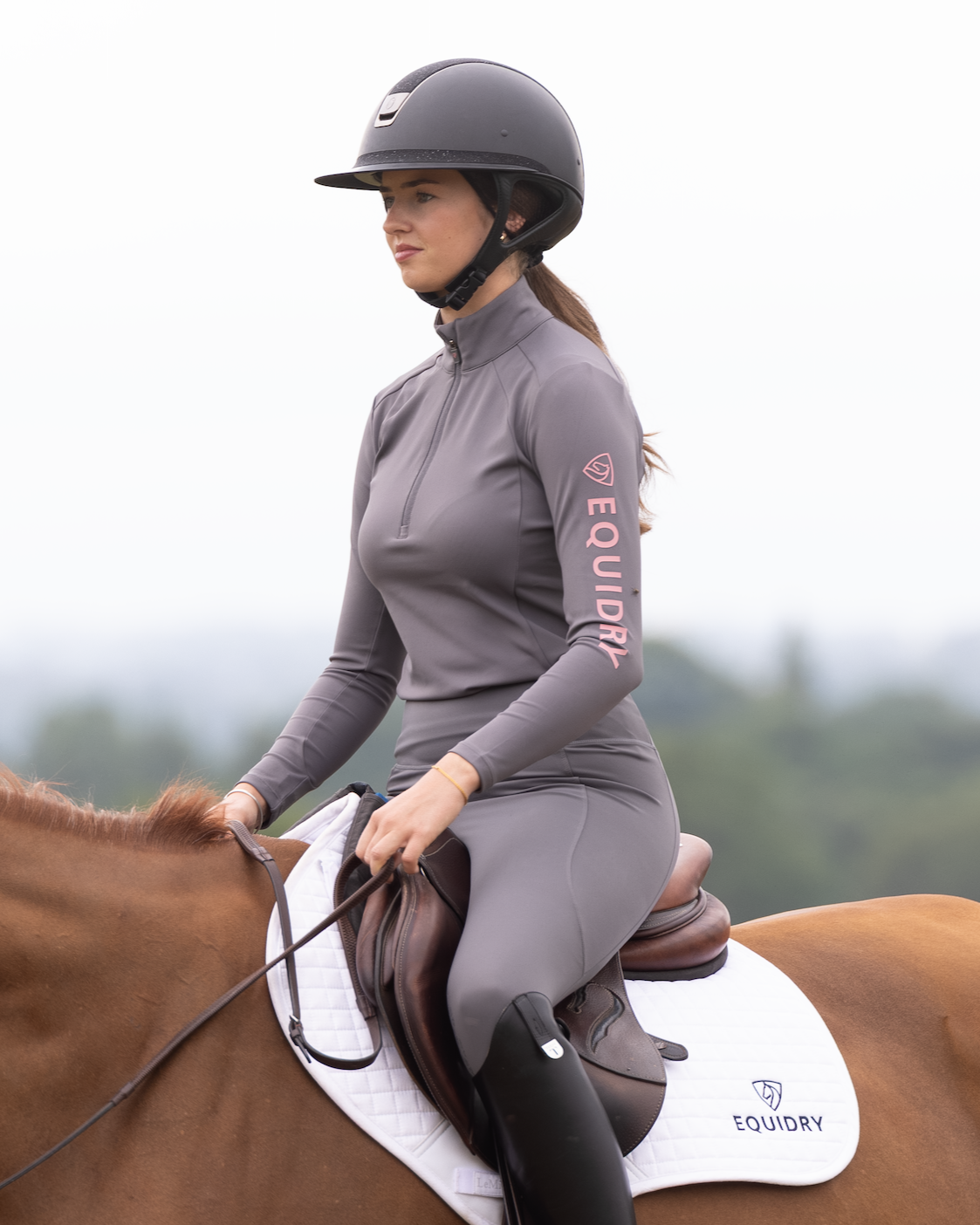 EQUIDRY Women's Water Repellent Base Layer Grey/Pale Pink