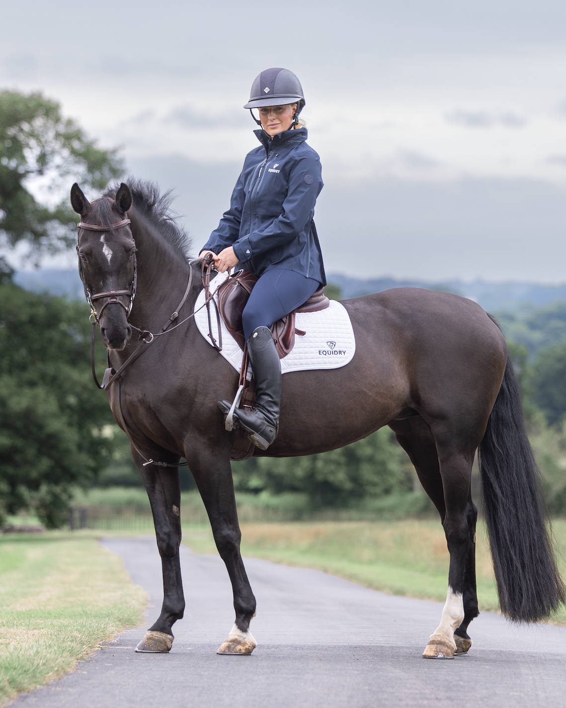EQUIDRY Varsha Waterproof Riding Jacket Women's Navy
