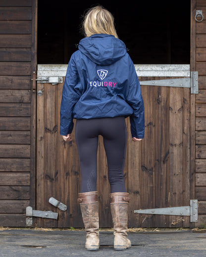 EQUIDRY Shortie Women's Thin Fleece Navy/Raspberry