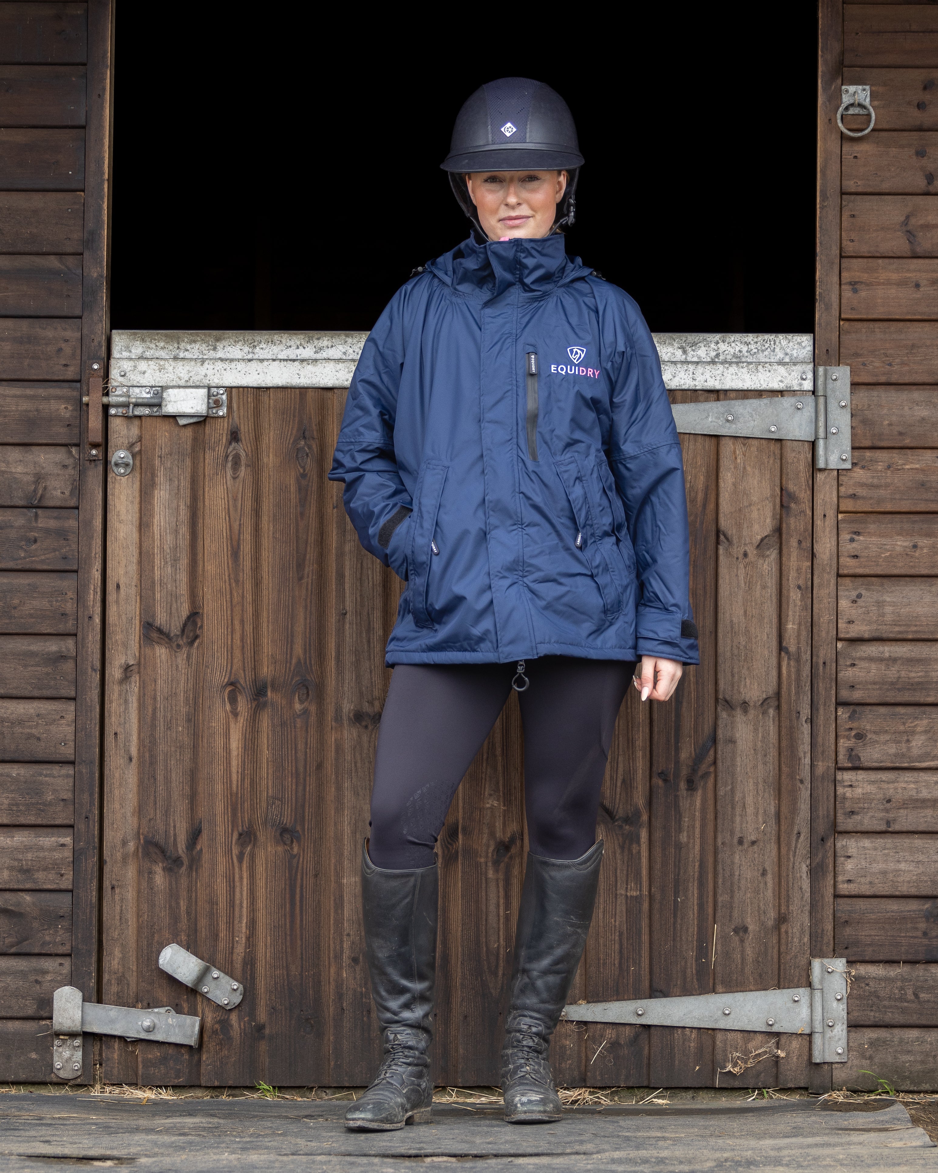 EQUIDRY Shortie Women's Thin Fleece Navy/Penelope Pink