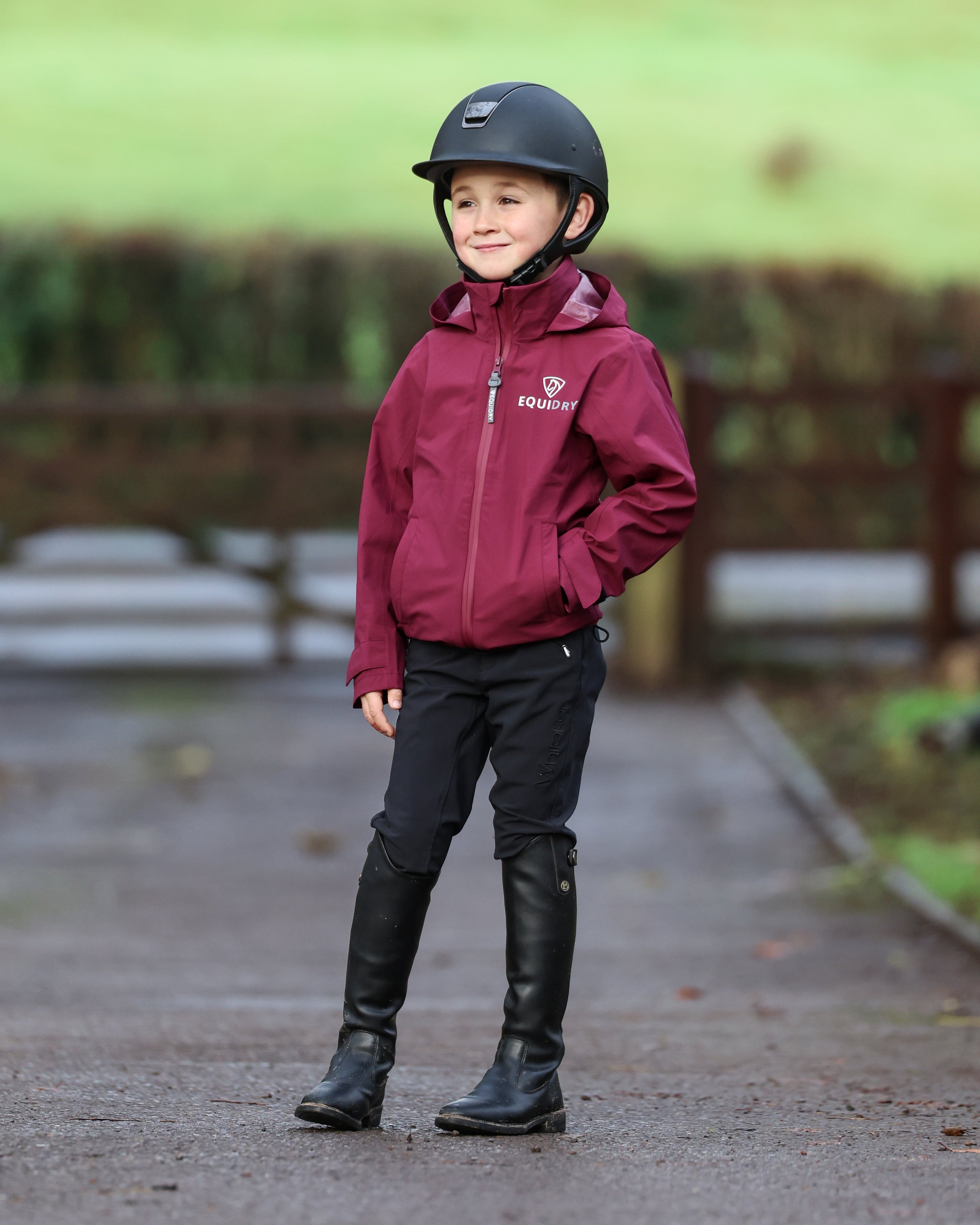 EQUIDRY Nimbus Waterproof Pack Away Jacket Children's Plum
