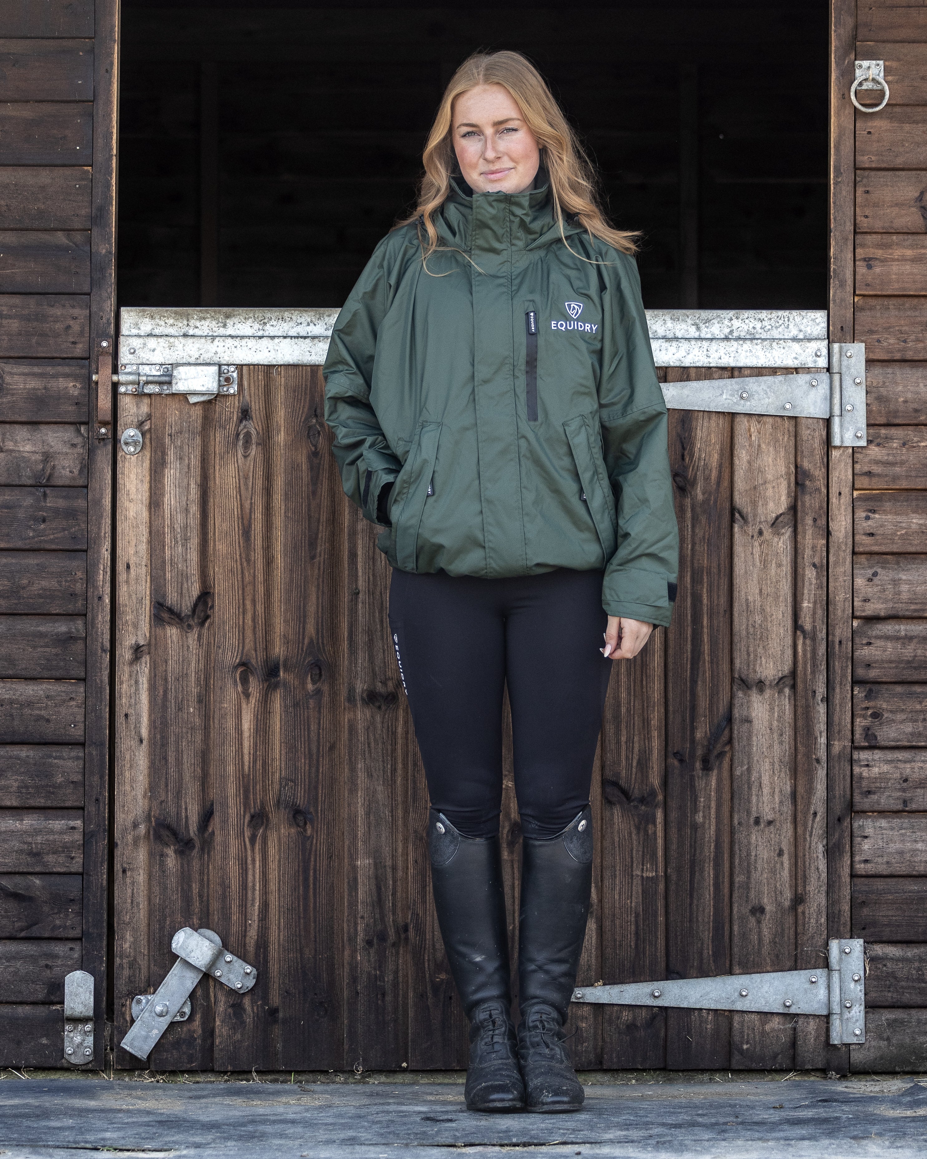 EQUIDRY Shortie Mac Women's Mesh Lining Black Forest Green